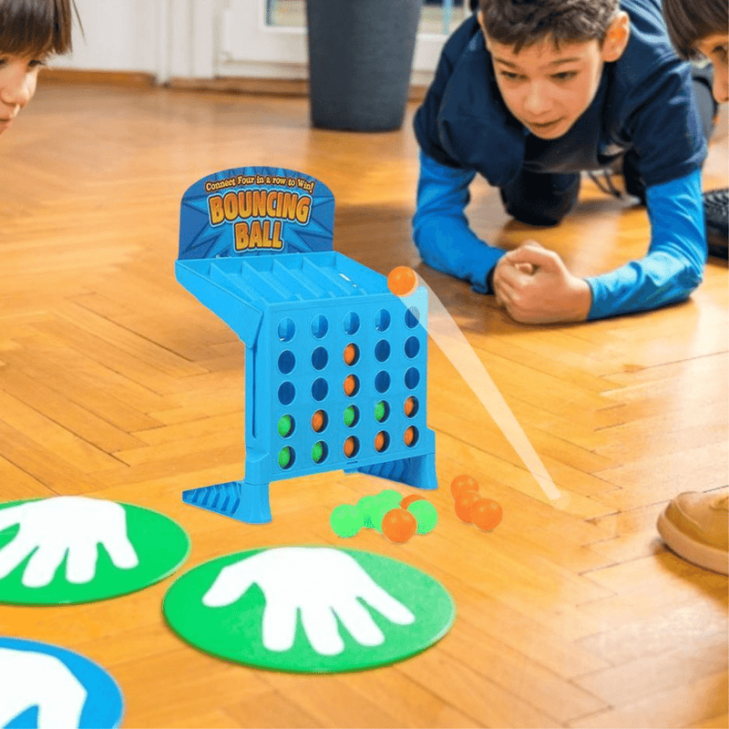 BounceGrid – Bal-stuiterrekspel met rechtopstaande sleuven en lanceerbasis