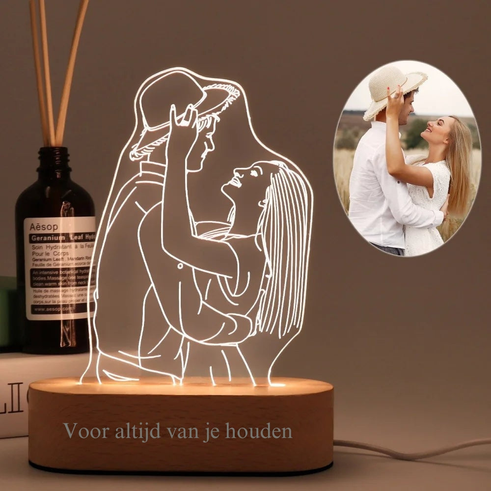 TrueNest – Gepersonaliseerde romantische lamp met aangepaste tekst en warme sfeerverlichting