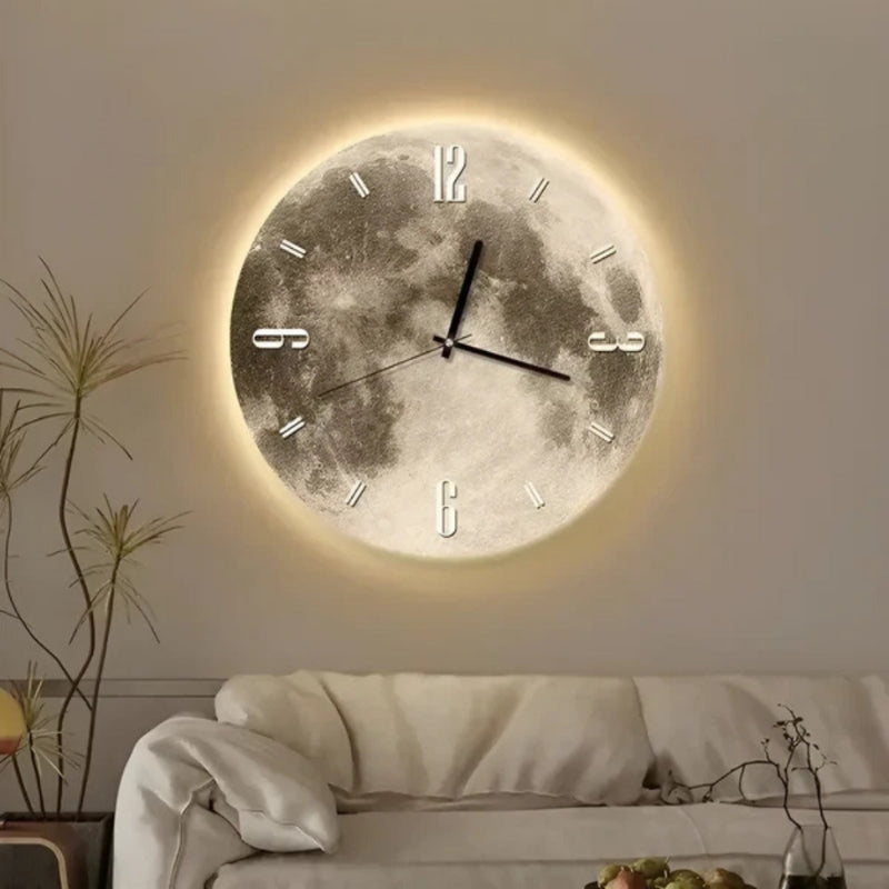 MoonTime – Ronde Wandklok met Maan Inspiratie en Digitaal Display