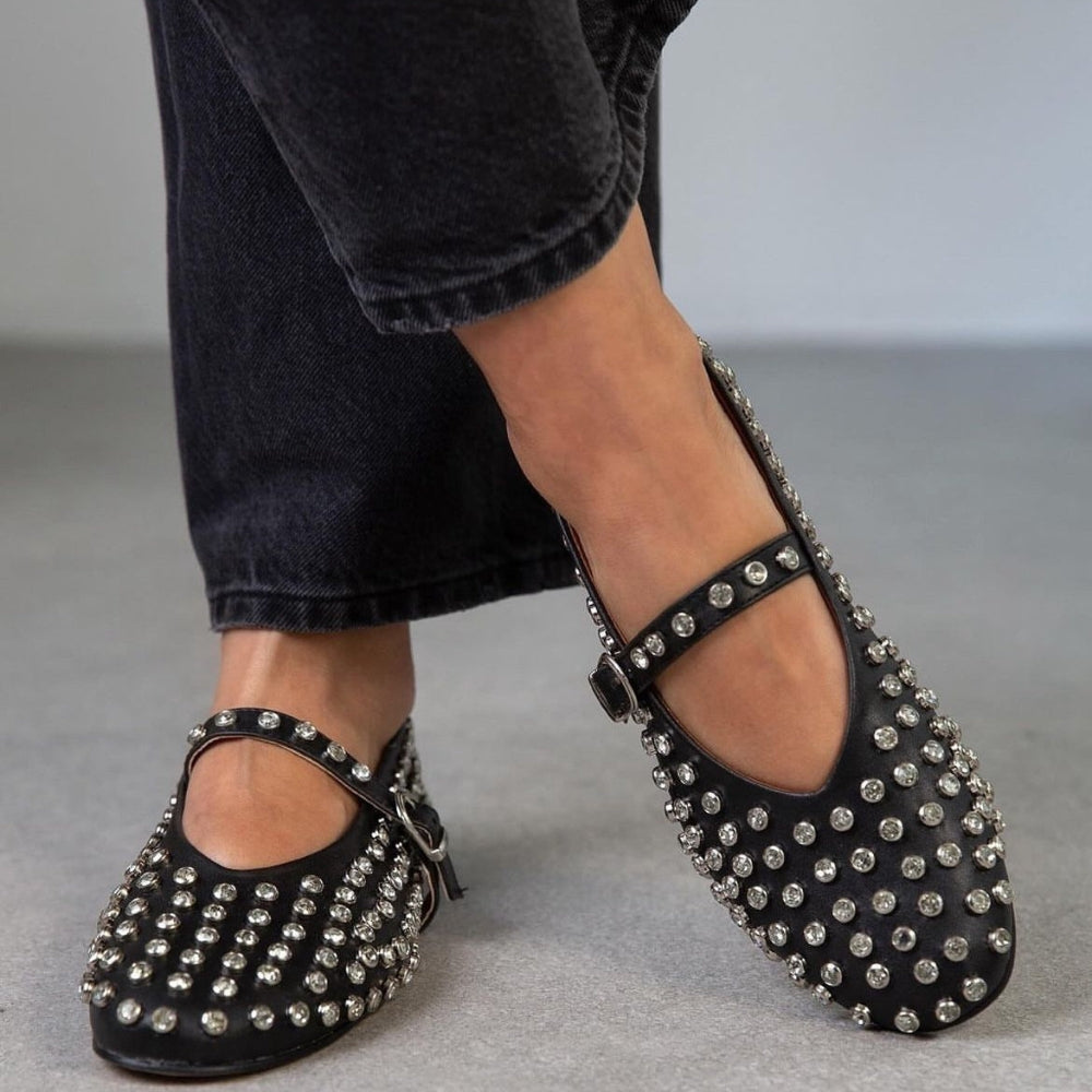 Zaria – Chique flats met mini verstelbare band en gesp aan de zijkant