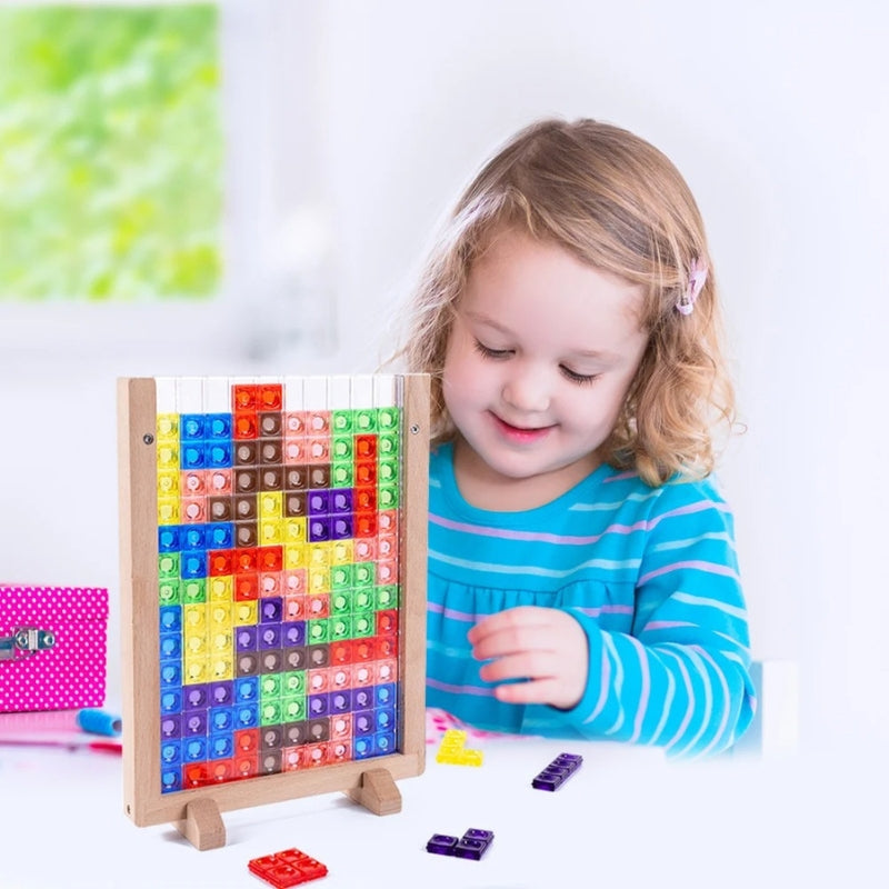 PuzzleMatrix – Puzzelbord met blokken en geometrische in elkaar grijpende stukken