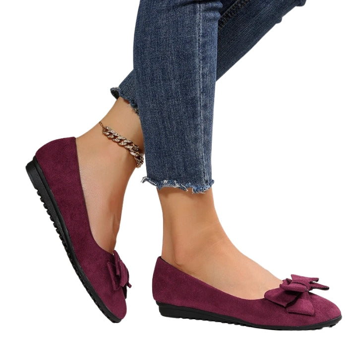Hannah - Moderne Flats met Ronde Teen en Strikdetail