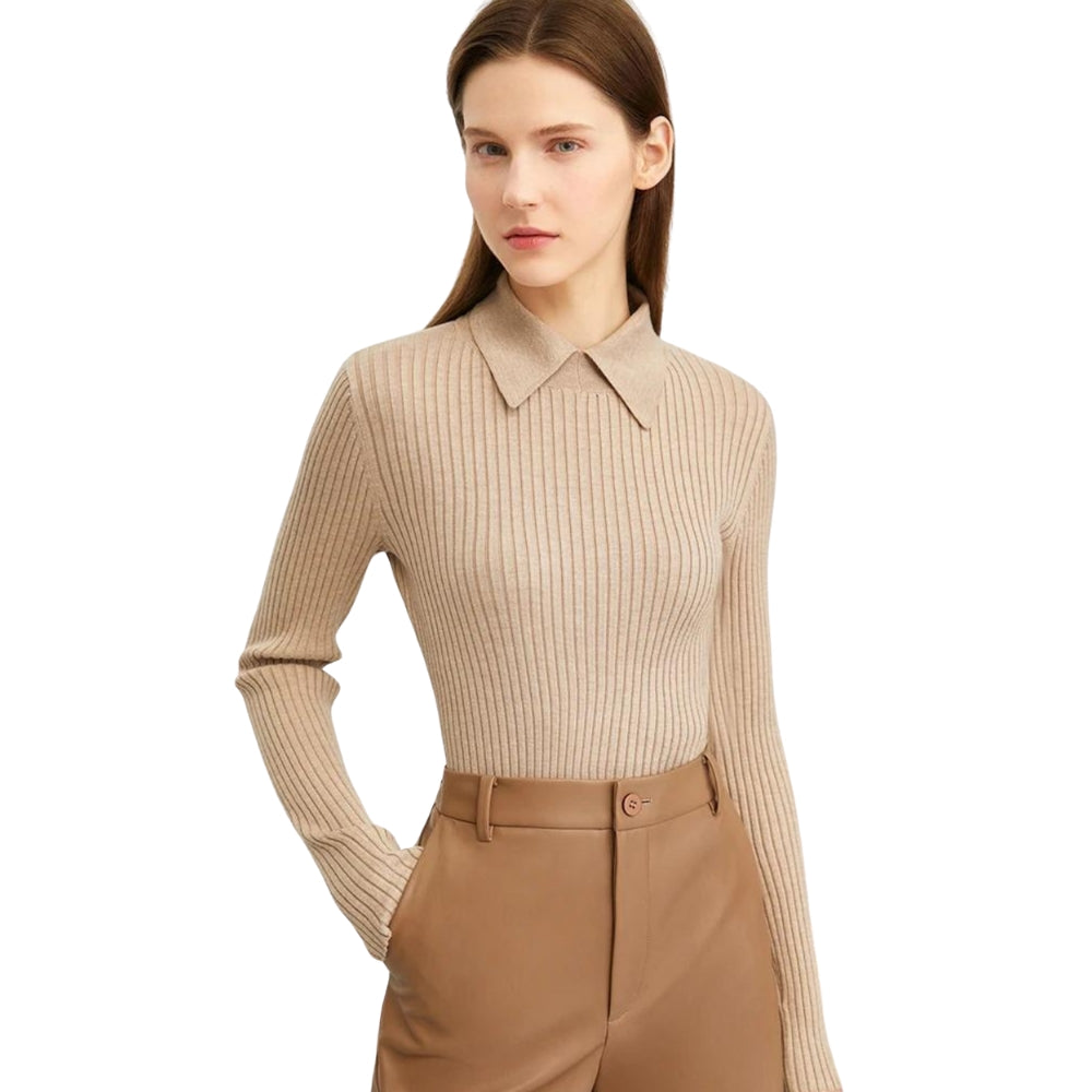 Natalie - Trui met lange mouwen slim fit en geribd design