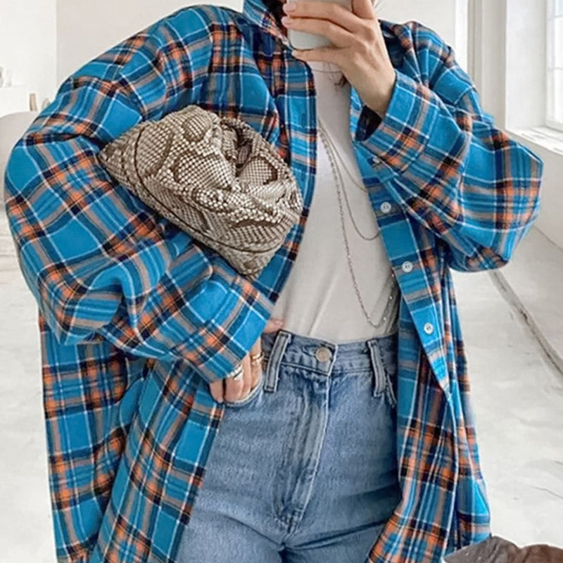 Clara - Oversized Lange Mouw Overhemd met Knopen