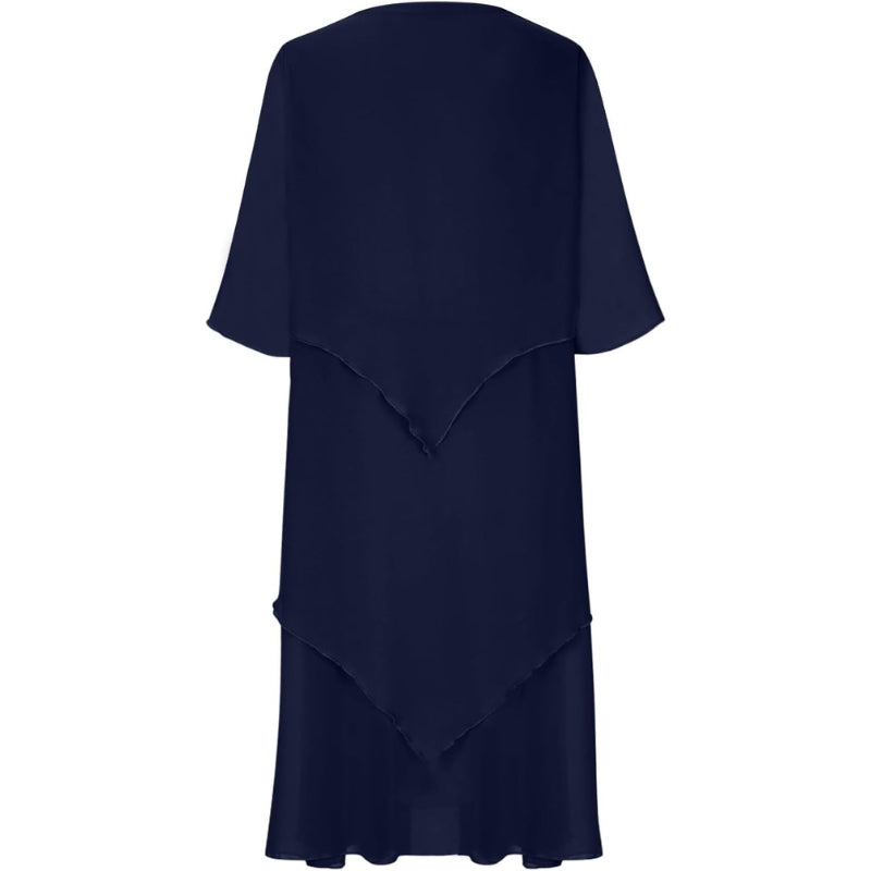 Hazel - Chiffon jurk met ronde hals en modern design