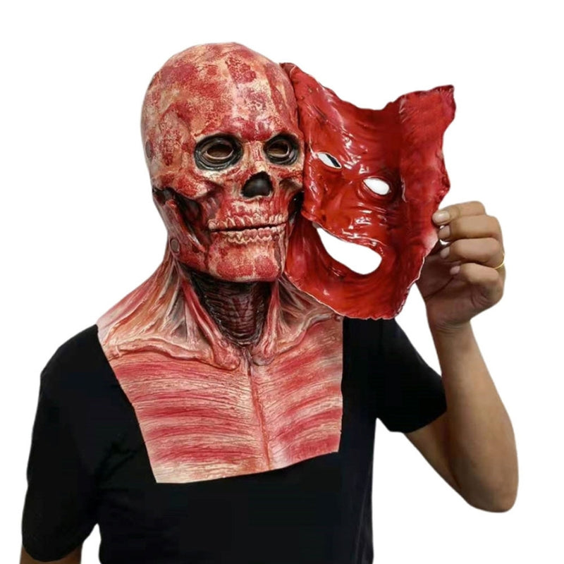 FearSkin – Dubbelgelaagde Gezichtsmasker met Afneembare Buitenschaal en Beweegbare Kaak