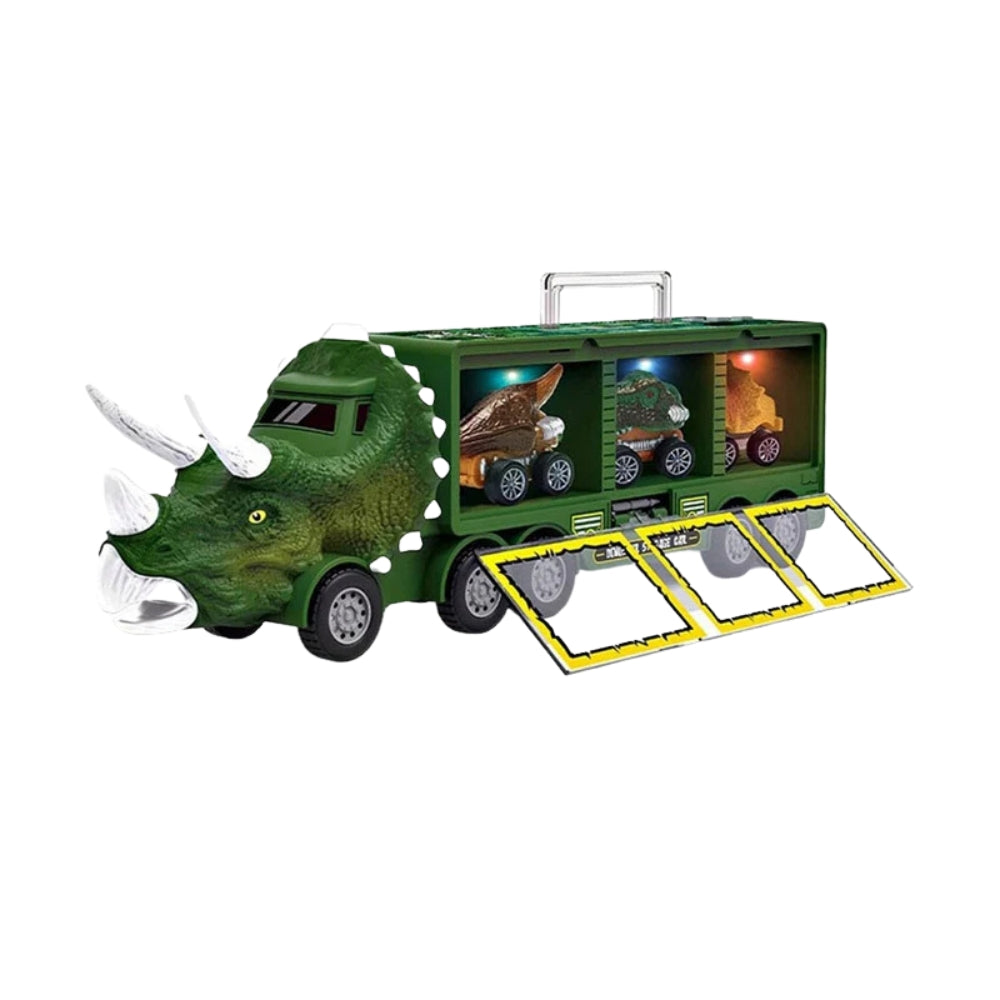 DinoHaul – Dinosaurus transportvrachtwagen speelgoed met mini-auto's en geluidseffecten
