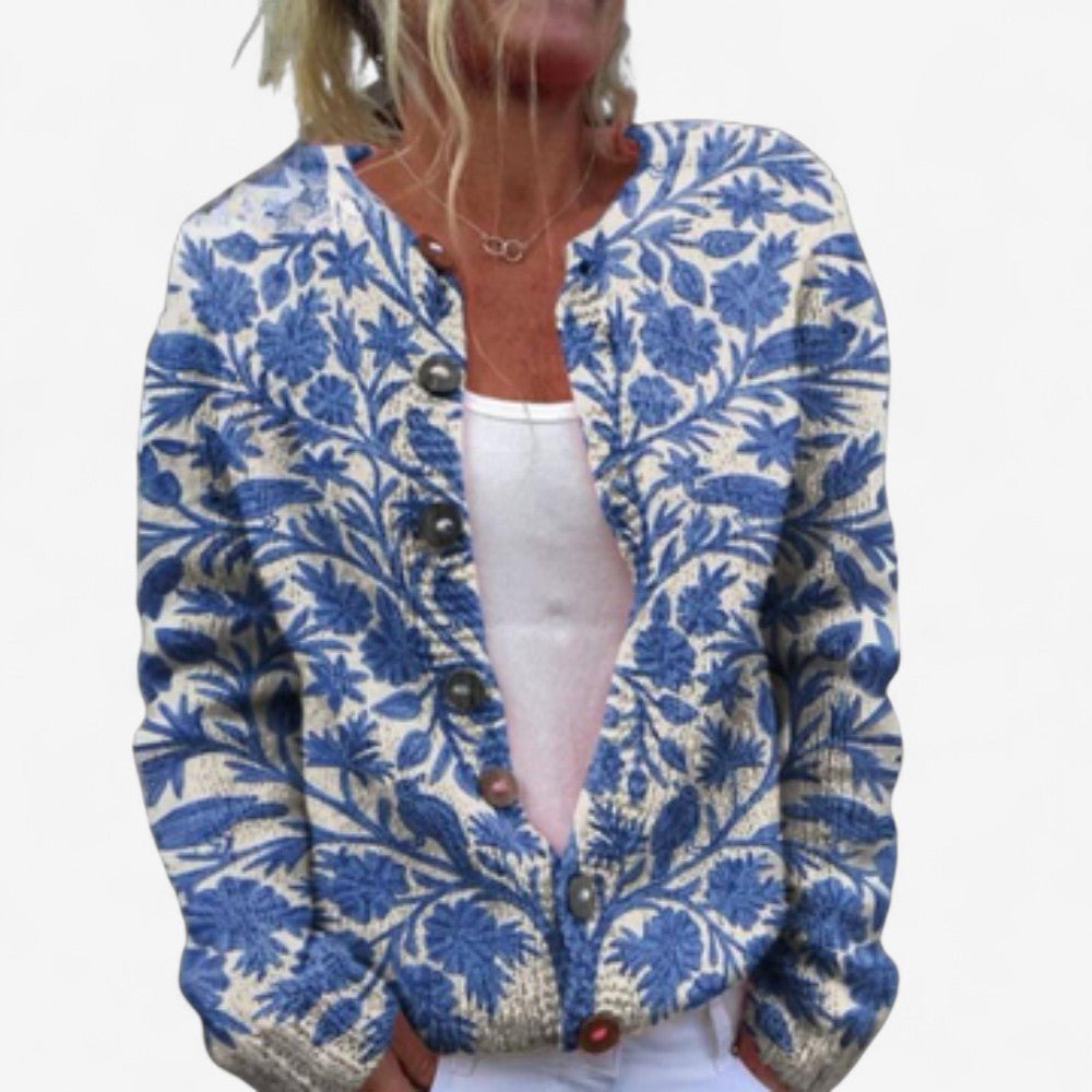 Hannah – Gebloemd Vest met Knopen