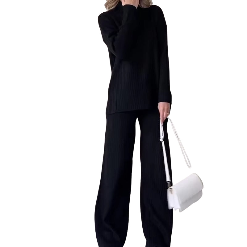 Aria – Tweedelige set met top met lange mouwen en wijdvallende broek