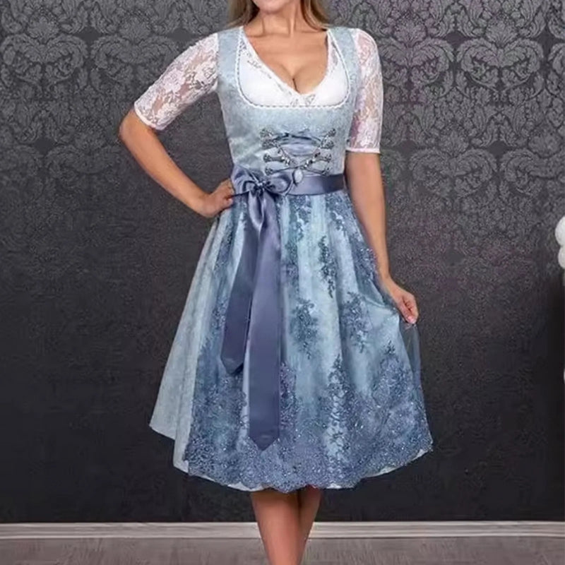 Julia – Mouwloze Oktoberfest Dirndl Jurk met Verstelbare Tailleband