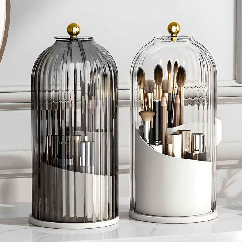 SpinMate – Draaibare Make-up Kwastenhouder met Stofvrije Deksel