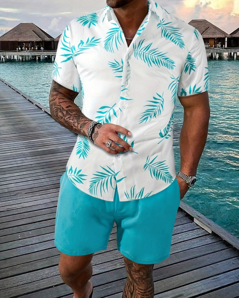 Logan – Stijlvolle tweedelige set met gebloemd overhemd en comfortabele shorts