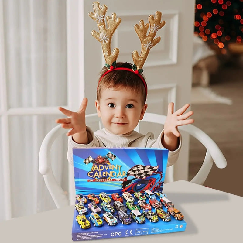 TurboTrack – Kerst Adventskalender met Mini Auto Speelgoed voor Geschenken