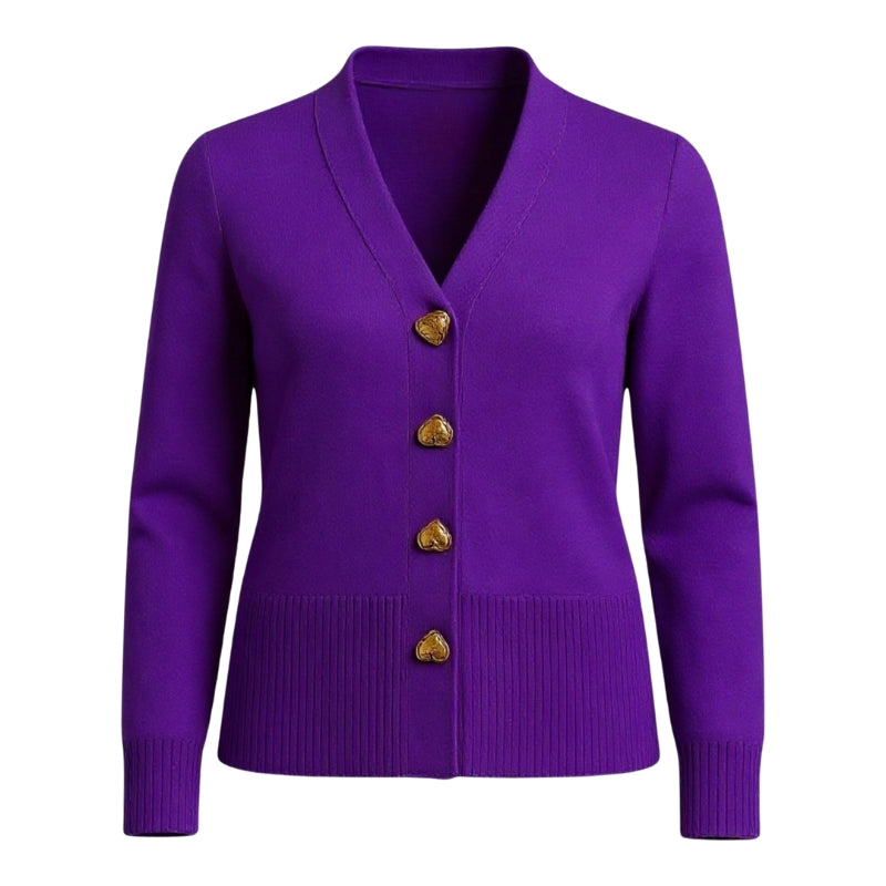 Riley – Cardigan met V hals en decoratieve knoopdetails