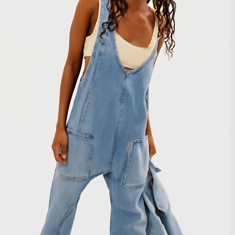 Carla - Jumpsuit met V Hals en Functionele Zakjes