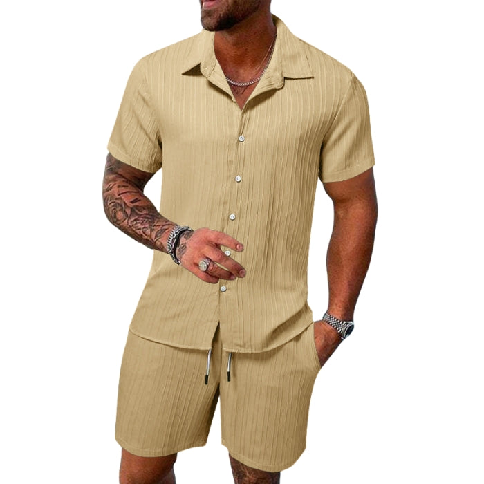 Nico - Twee Piece Set met Korte Mouwen Overhemd en Relaxed Fit Shorts