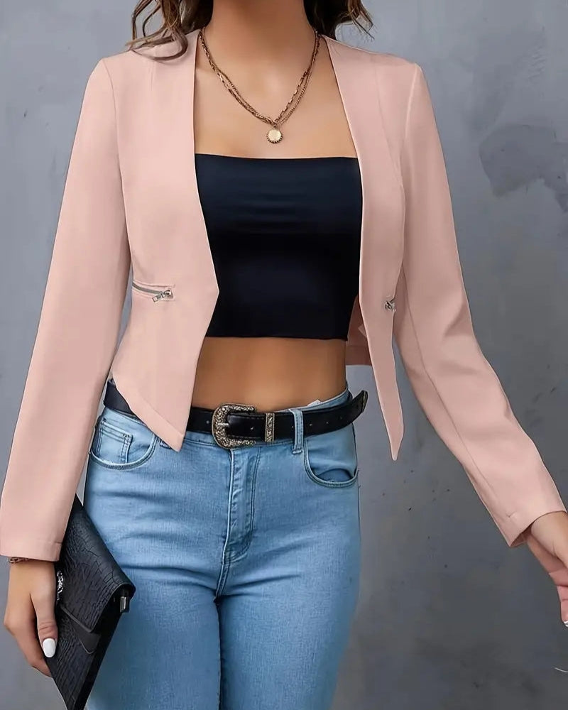 Grace - Elegante blazer met lange mouwen en ritszakken