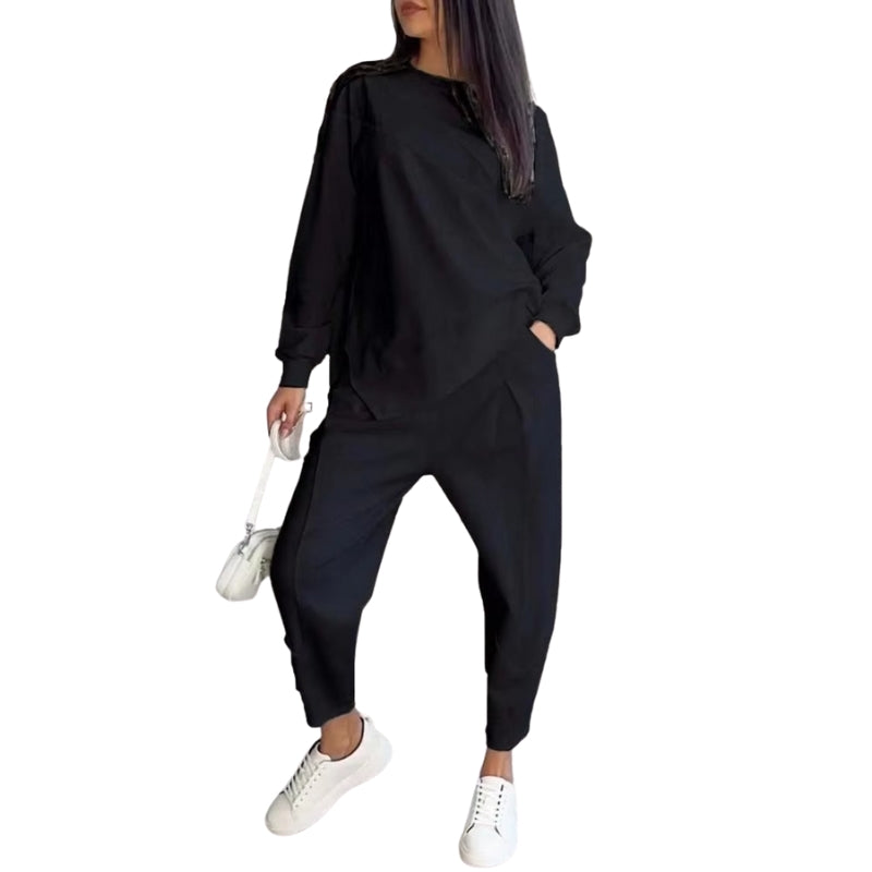 Sadie – Tweedelig set met top met ronde hals en joggerbroek