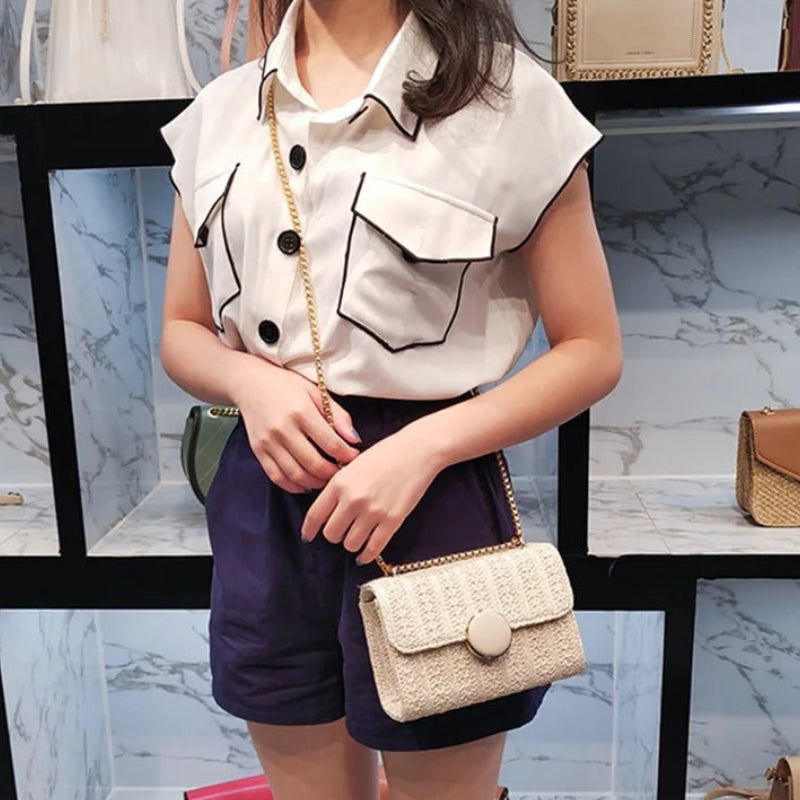 Fenne – Schoudertas met Klepsluiting en Rechthoekig Ontwerp