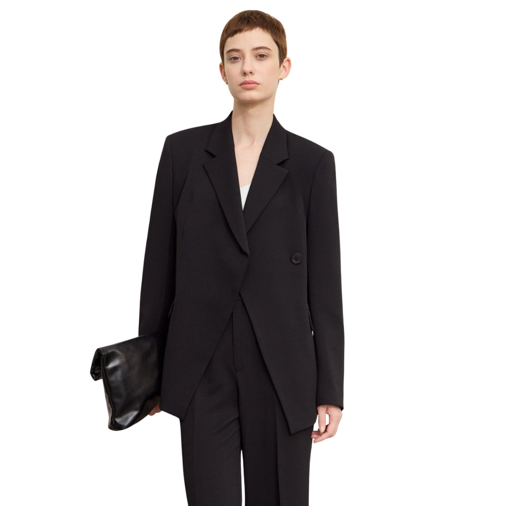 Veronica - Blazer met lange mouwen en één knoop met meerdere zakken