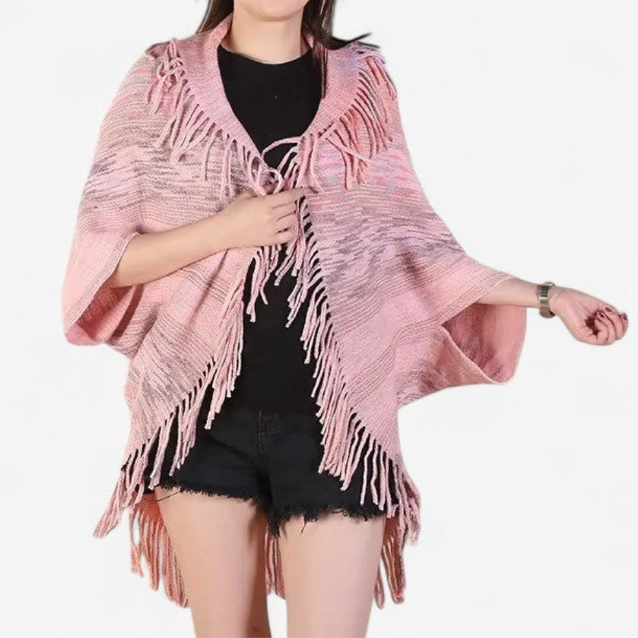 Maya - Cardigan Cape Sjaal met Kwastjes Ontwerp