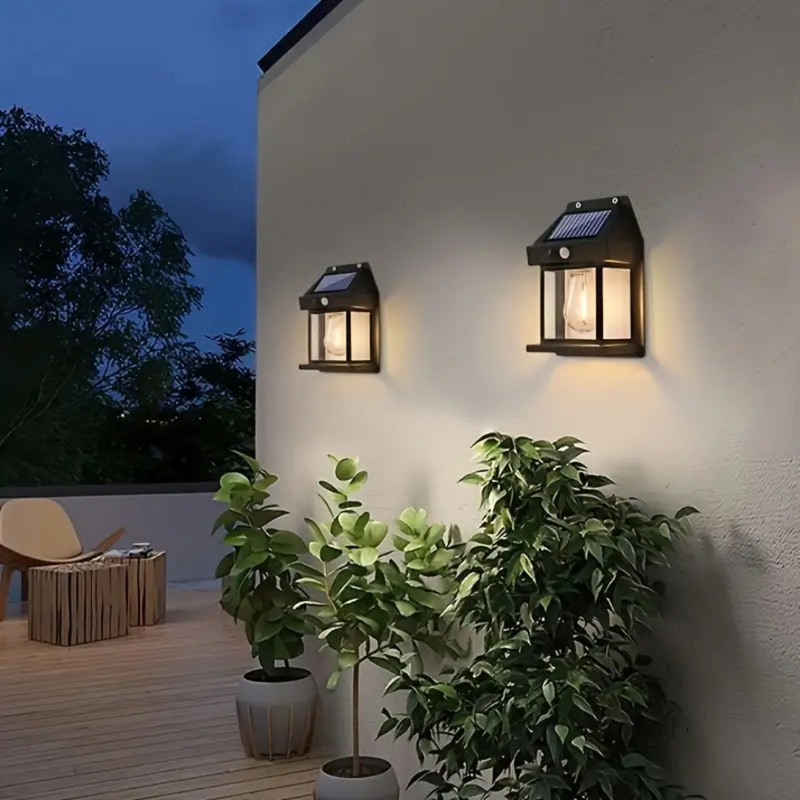 BrightPath – Zonne-muurlantaarn met bewegingssensor voor buitenruimtes