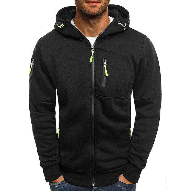 Bastian - Casual Hoodie met lange mouwen rits en zakken