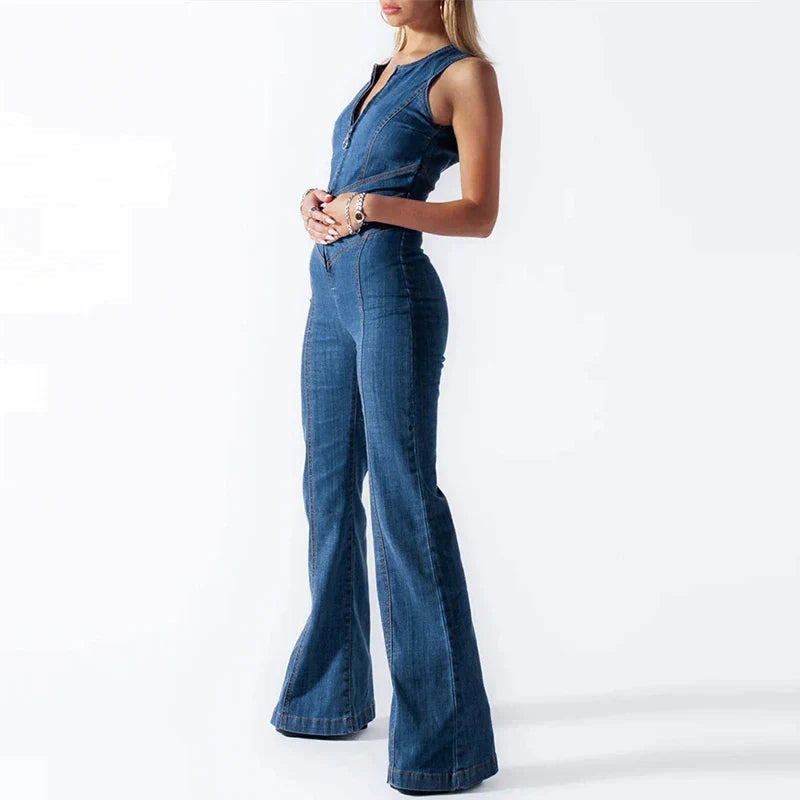 Lyra – Elegante Rugloze Jumpsuit met Hartvormige Uitsnijding