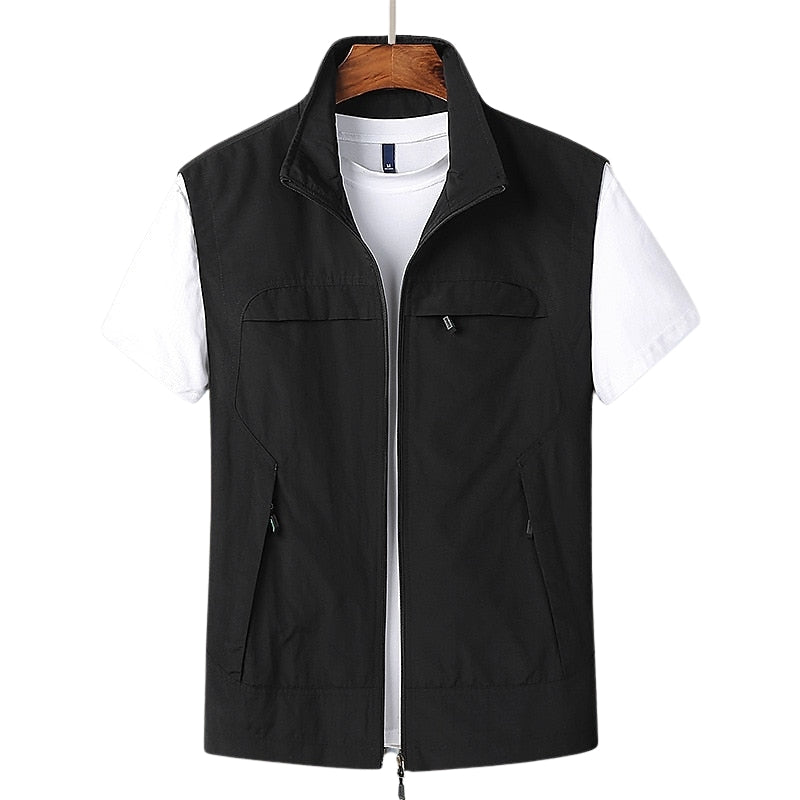 Jackson – Modern Vest met Staande Kraag en Meerdere Zakken