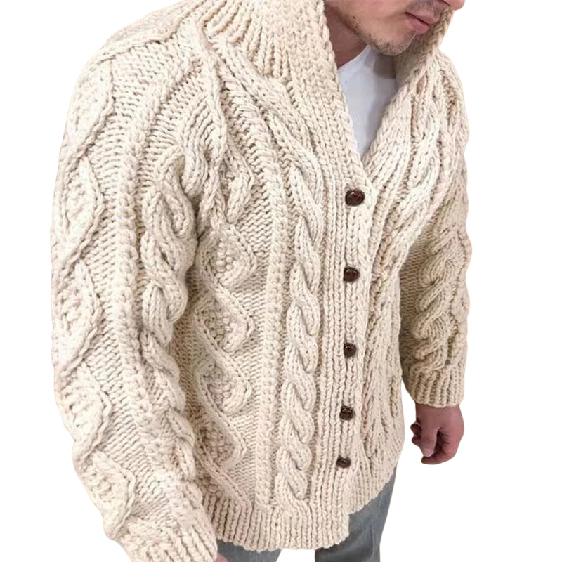 Victor – Gebreid Vest met Opstaande Kraag en Lange Mouwen