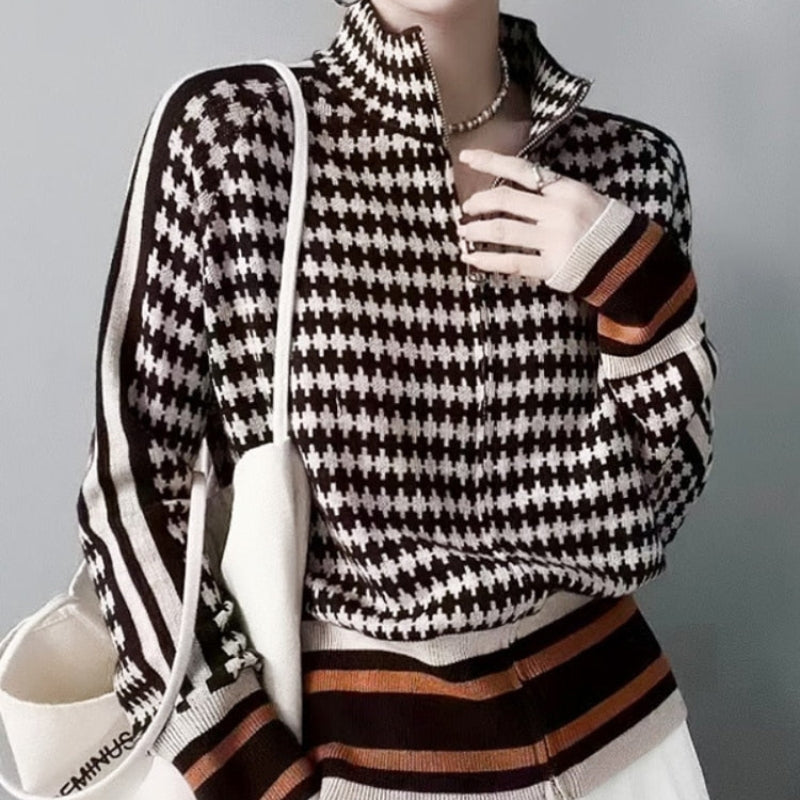 Amira – Jack met lange mouwen opstaande kraag en ritssluiting