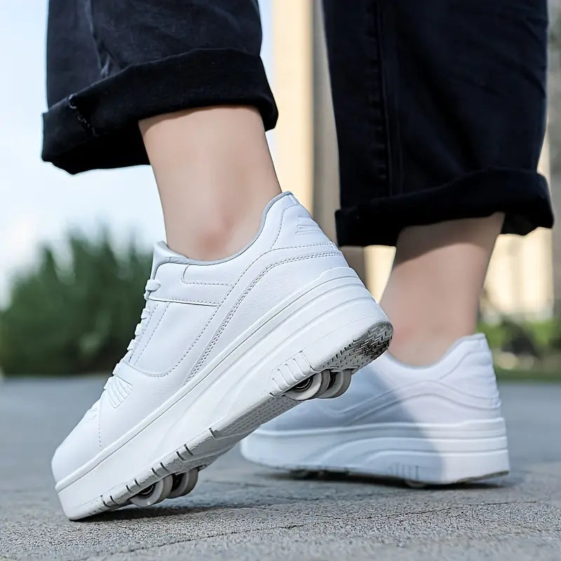 WheelMate – Sneakers met Ronde Neus Vetersluiting en Ingebouwde Wieltjes