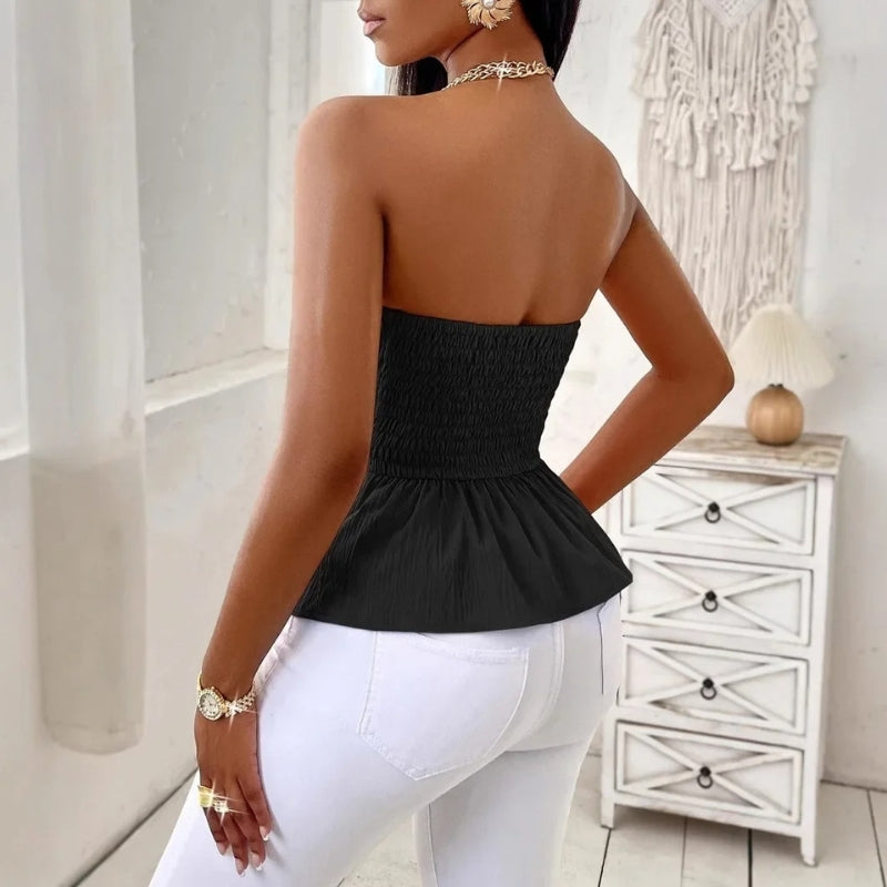Lucy – Strapless tanktop met bandeau-snit en getailleerd minimalistisch ontwerp