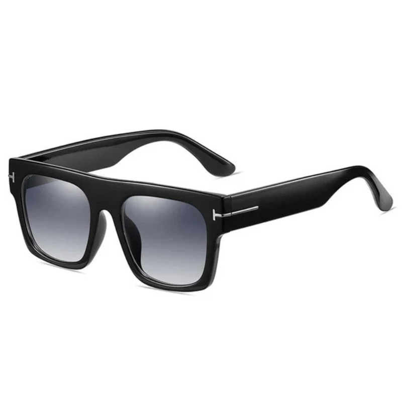 NovaFrame – Oversized Vierkante Zonnebril met Gepolijst Frame