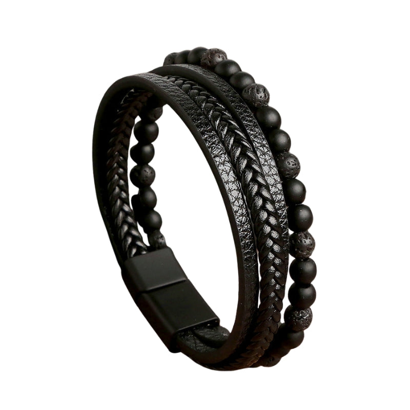 Sebastian – 4 delige Armbandset met Parelband en Magneetsluiting