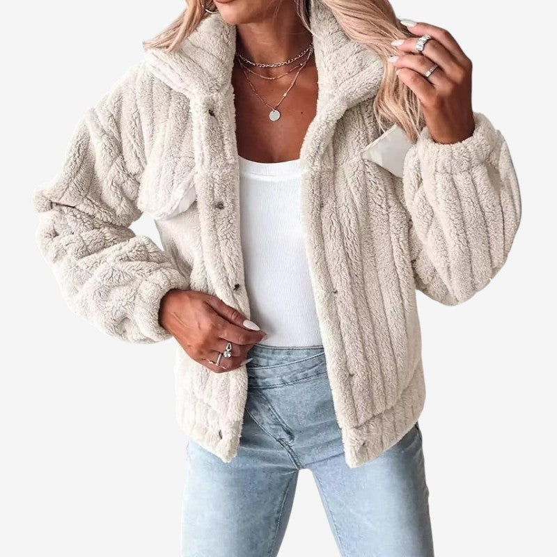 Rylee – Lange Mouwen Jasje met Knopen en Borstzakken