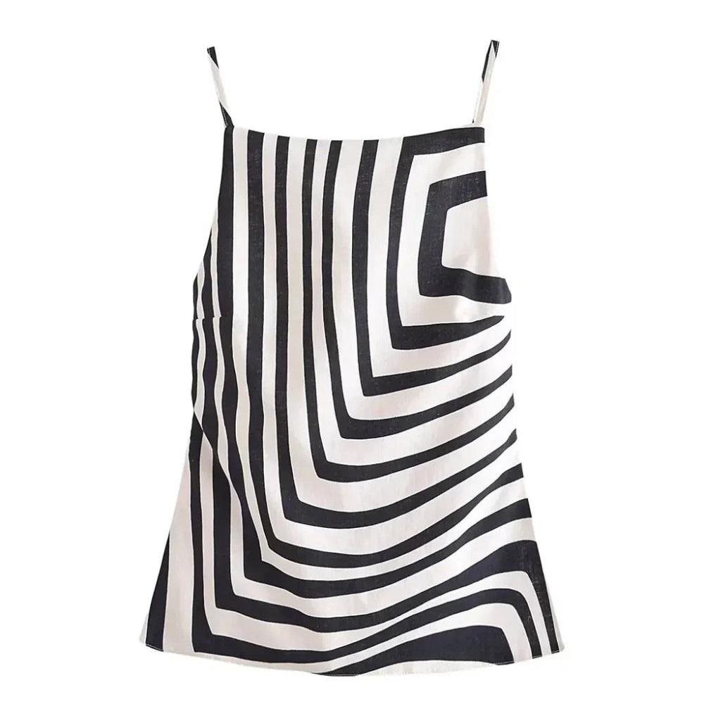 Maliya – Casual top met open rug en verstelbare bandjes