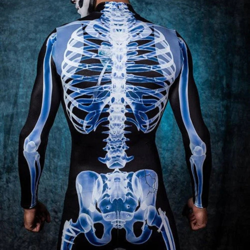 BoneFlex – Skeleton Bodysuit met Röntgenprint en Verborgen Rits
