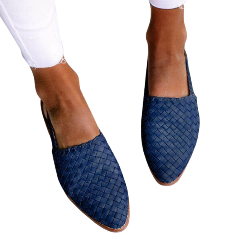 Elena – Slip-On Slingback Schoenen met Geweven Textuurdesign