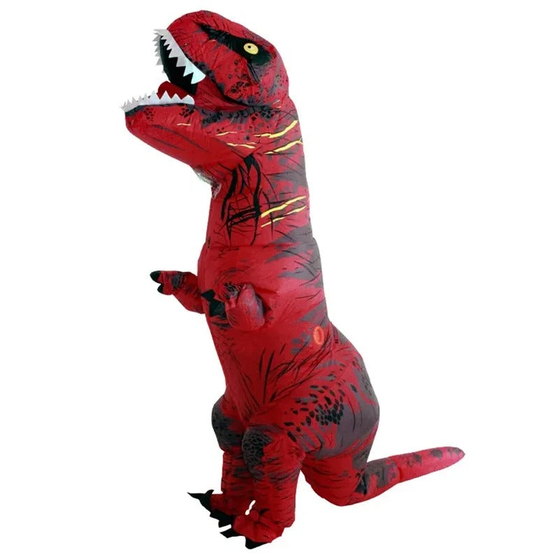 DinoFun – Opblaasbaar T Rex kostuum met riem en hilarisch oversized ontwerp