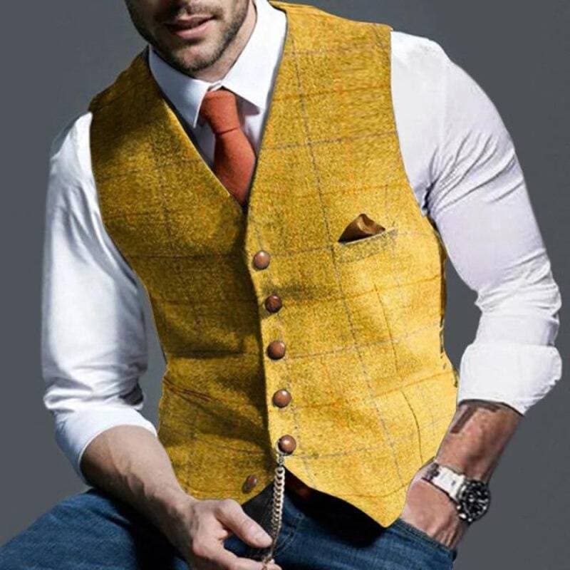 John – Slank geruit slim-fit vest