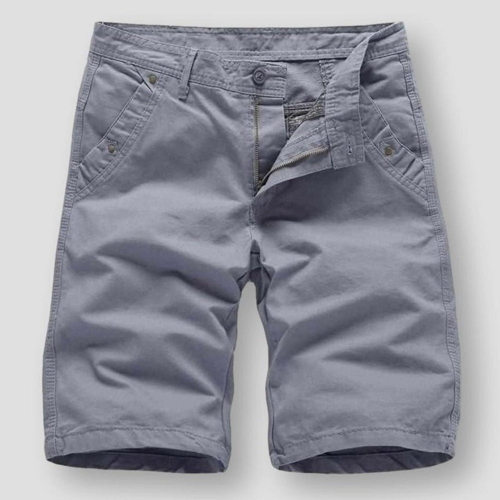 Caleb - Relaxed-fit casual shorts met riemlussen en handige zak