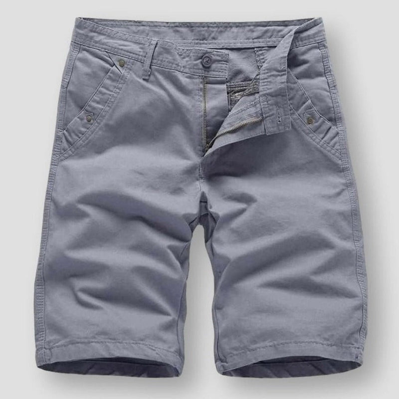 Caleb - Relaxed-fit casual shorts met riemlussen en handige zak