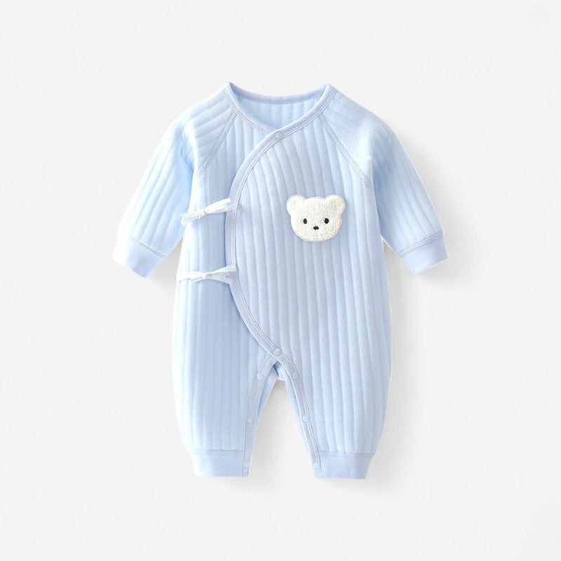 TinySteps - Baby Romper met Lange Mouwen en Geribbelde Details