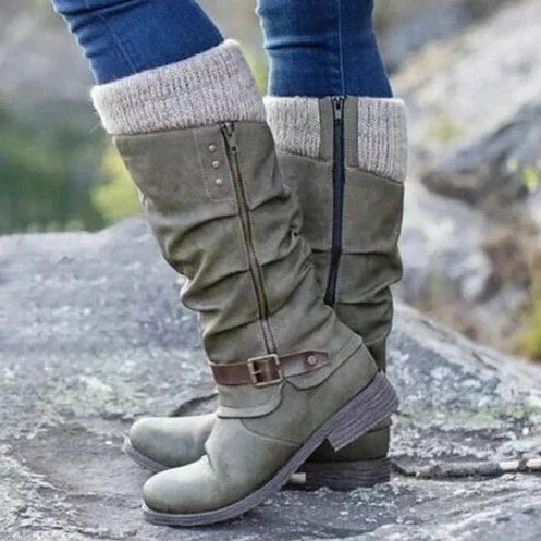 Hannah - Chique en comfortabele middenkuitlaarzen met ritssluiting