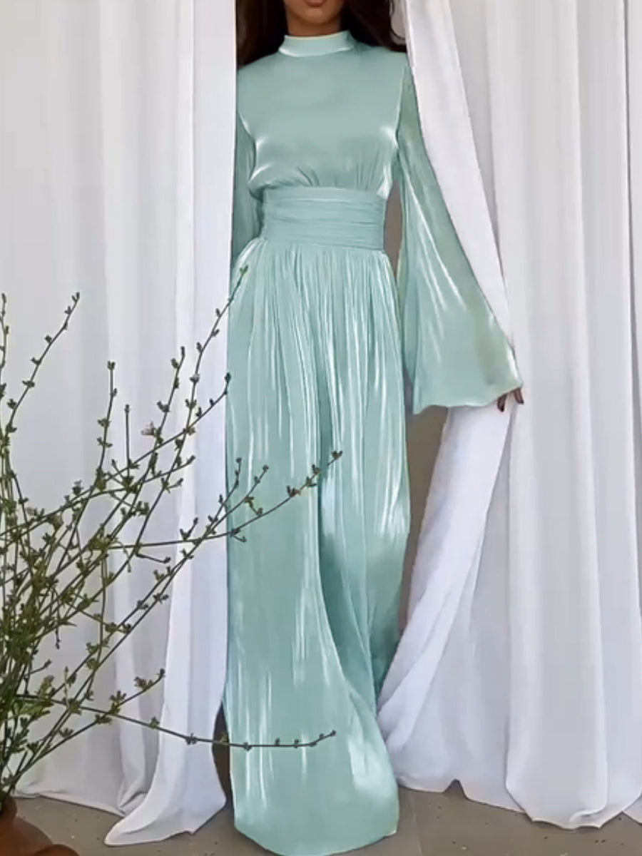 Lily – Elegante maxi-jurk met lange mouwen en vloeiend silhouet