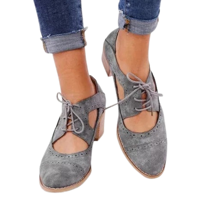 Victoria - Veterschoenen met Gesloten Teen en Chunky Hak