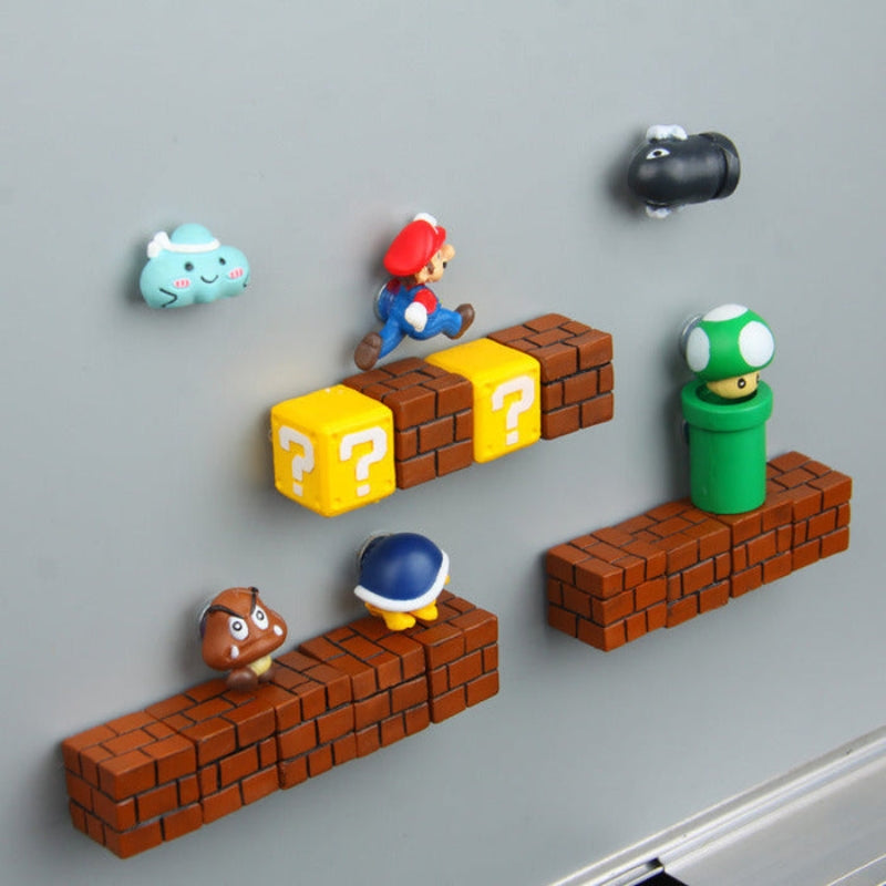 GameGripz – Super Mario koelkastdecoratieset met speelse karakterstukken en veilige displaybevestiging