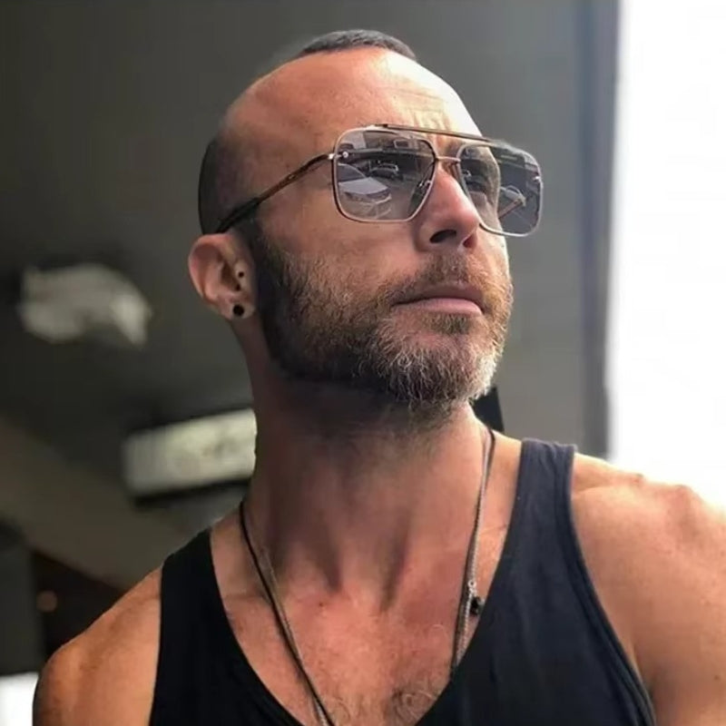 SunEdge - Zonnebril met Vierkante Glazen met Gladde scharnieren