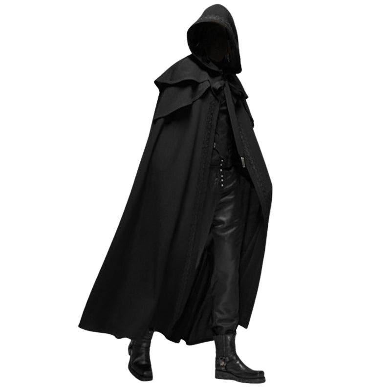 ShadowCrest – Lange Mantel met Puntige Capuchon voor Kostuums en Gelaagde Outfits
